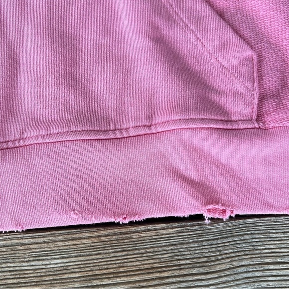 LoveShackFancy Allouette Hoodie Party Pink Distressed Patches Cottage XS GUC HTF - Picture 11 of 16